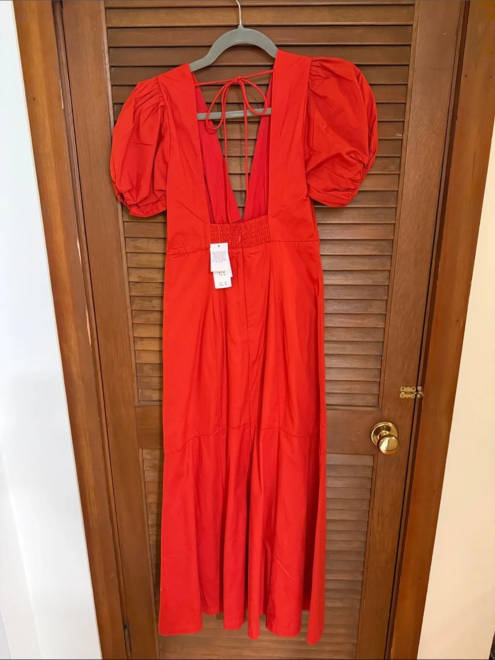 Abercrombie & Fitch Puff-Sleeve V-Neck Maxi Dress